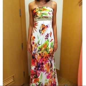 Floral chiffon gown